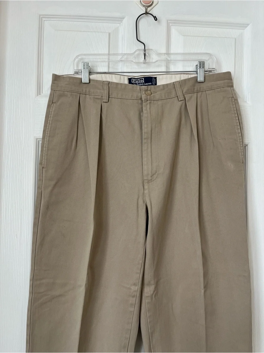 Polo Ralph Lauren Andrew pants Men’s Pleated Khaki tan Chinos pants size 36x30